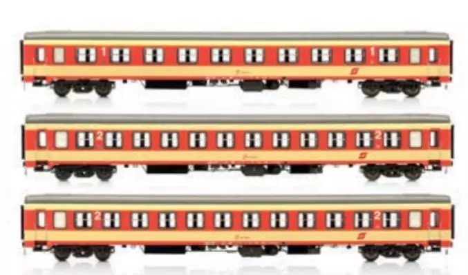 Jägerndorfer Modellbahn 90502 - Personenwagen Set ÖBB Ep.IV 3.tlg. UIC-X Vorserie H0/GL