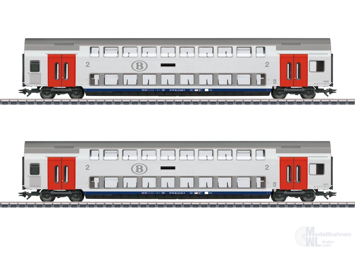 Märklin 43566 - Doppelstockwagen Set SNCB Ep.VI 2.tlg. H0/WS