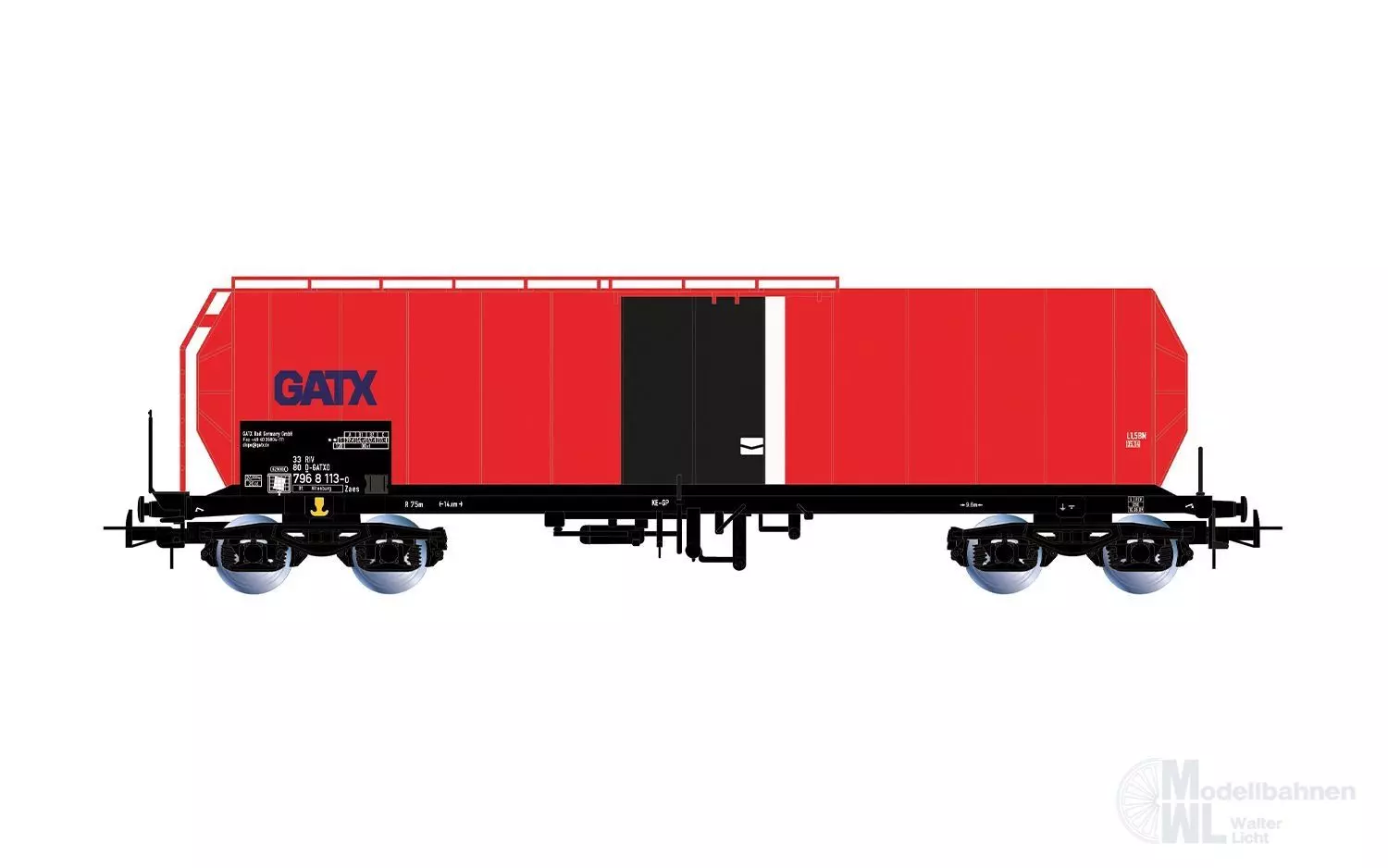 Rivarossi 6694 - Kesselwagen GATX Ep.VI rot/schwarz H0/GL