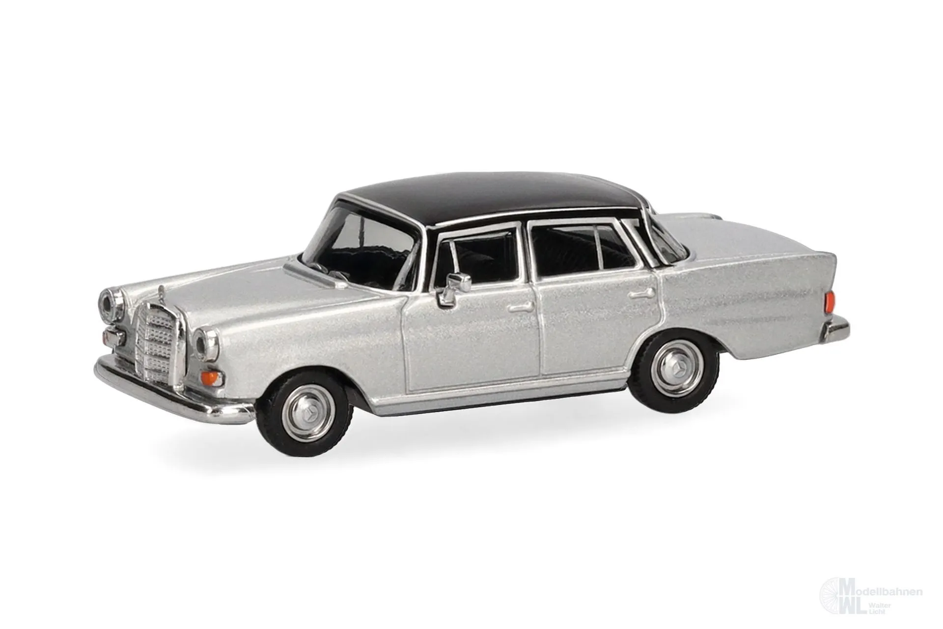 Herpa 430739-005 - Mercedes-Benz 200 Heckflosse silber schw. H0 1:87