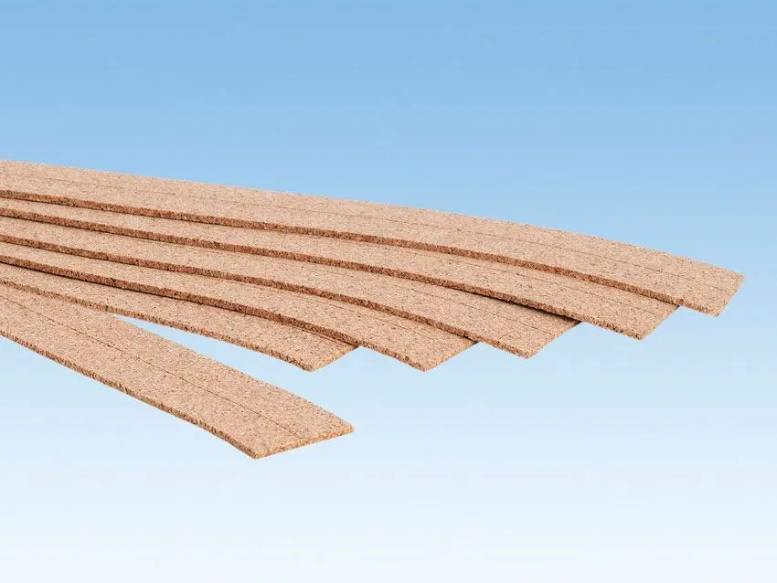 Noch 50490 - Kork-Gleisbettung, 2 mm hoch 6 Stück, je 2,8 x 50 cm (Länge 3 m) N 1:160