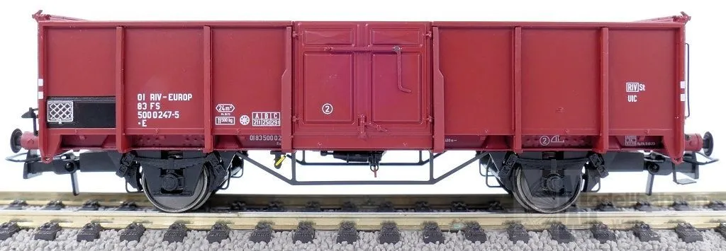 Exact Train 23978 - Güterwagen offen FS Ep.IV UIC II .E EUROP Nr. 500 0 257 extra Frame H0/GL