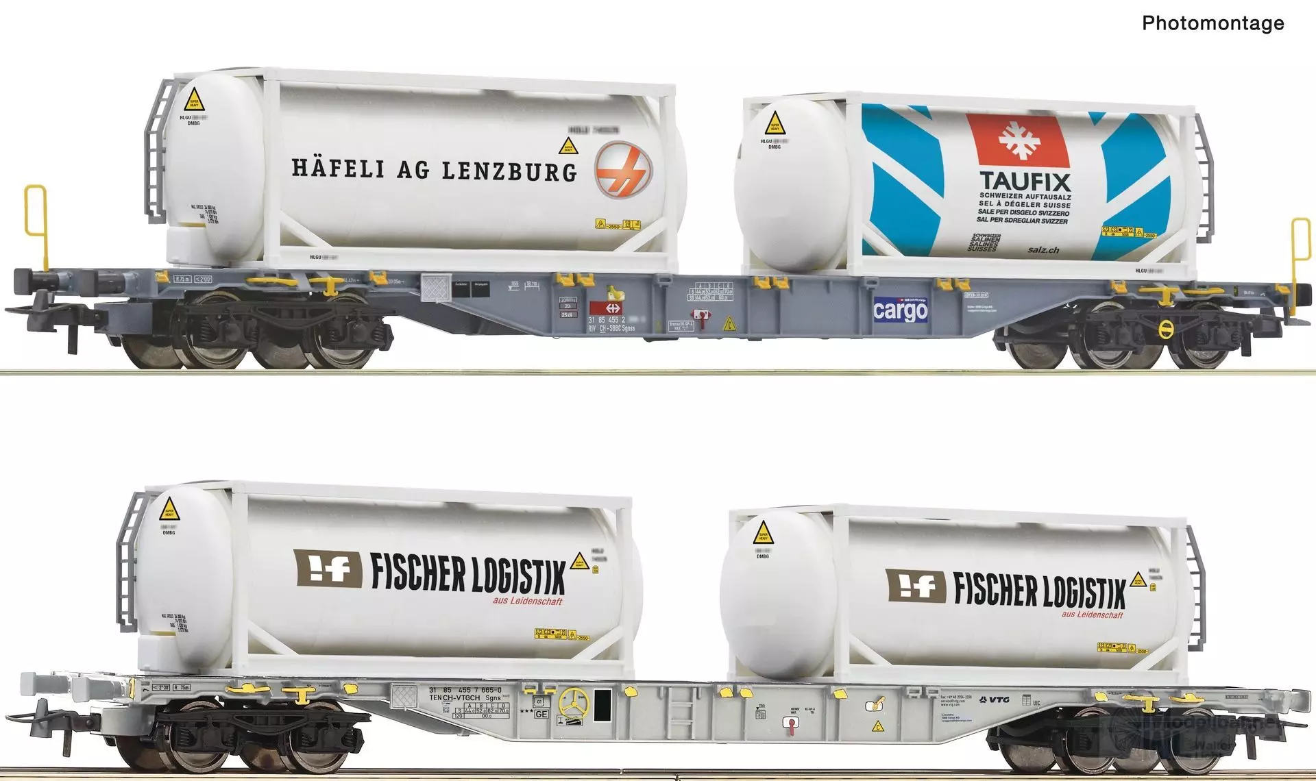 Roco 6600231 - Containertragwagen Set SBB Carego/VTG Ep.V/VI 2.tlg. H0/GL