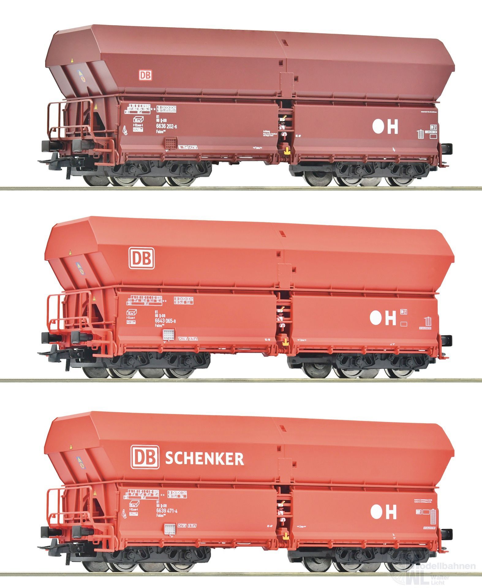 Roco 6600135 - Selbstentladewagen Set DB Ep.VI Falns 3.tlg. H0/GL Roco 6600135 - Selbstentladewagen Set DB Ep.VI Falns 3.tlg. H0/GL