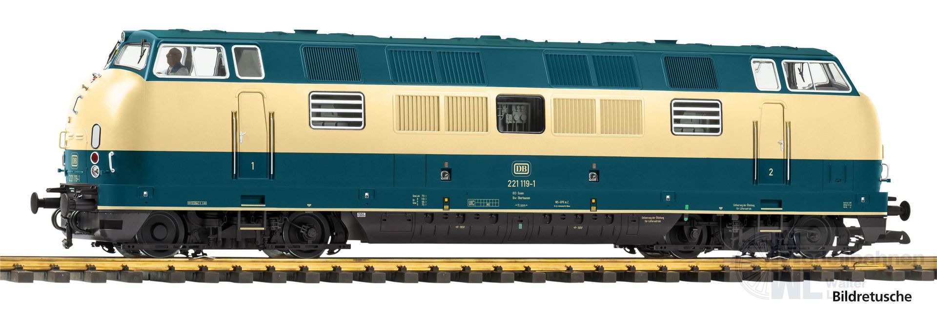 Piko 37462 - Diesellok BR 221 DB Ep.IV blau beige Spur G 1:22,5
