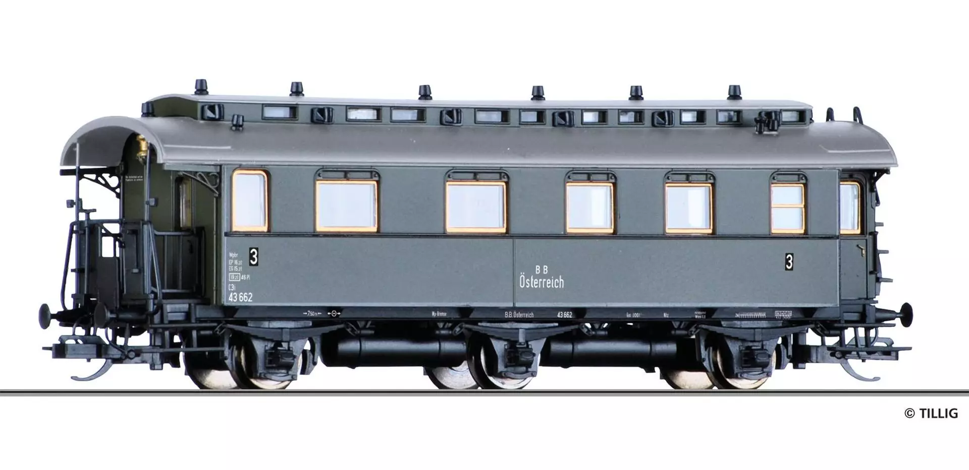 Tillig 16049 - Reisezugwagen BBÖ Ep.III 3.Kl. C3i TT 1:120