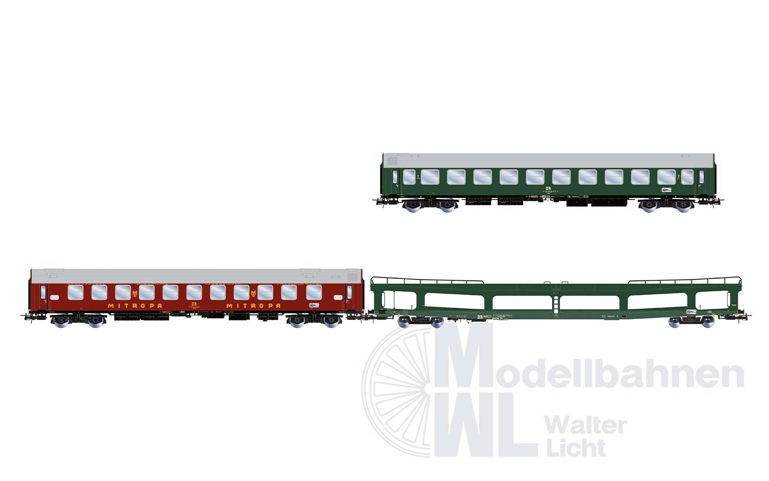 Rivarossi 4418 - Autoreisezug Set DR Ep.IV 3.tlg. H0/GL