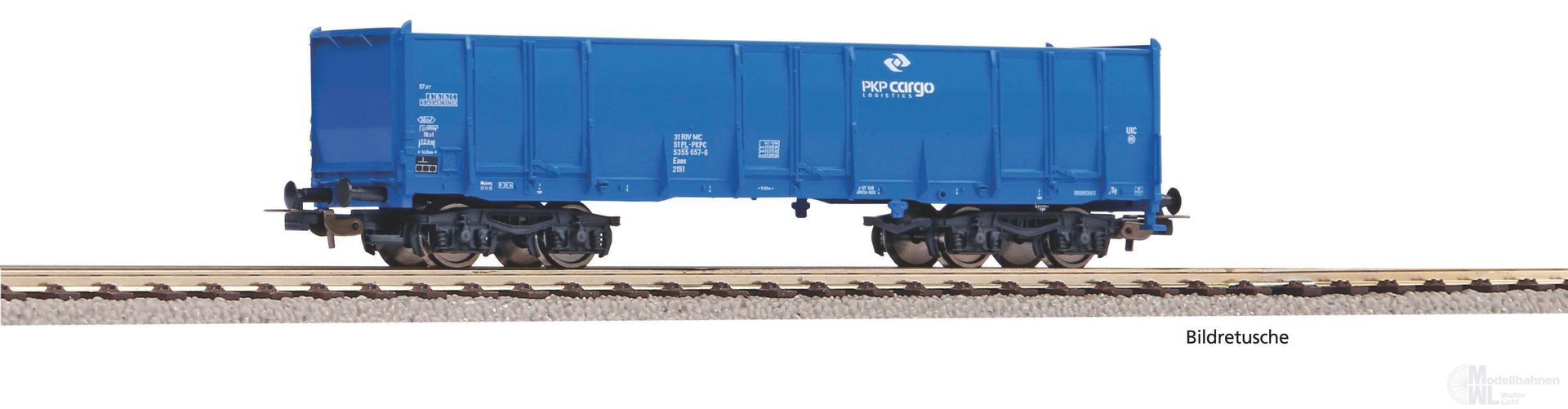 Piko 98553C2 - Hochbordwagen Eaos PKP Cargo Ep.IV blau 2.Betr.Nr. H0/GL