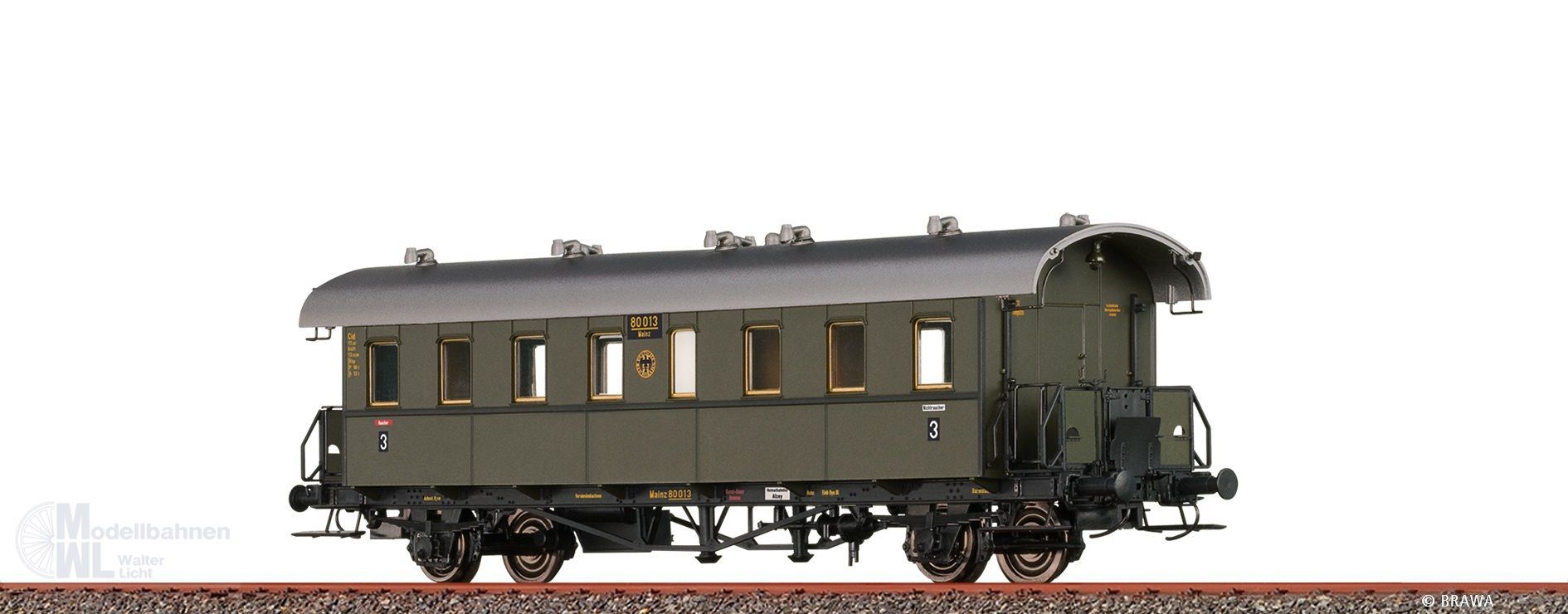 Brawa 45767 - Personenwagen DRG Ep.II Cid 80 013 Mainz H0/GL Brawa 45767 - Personenwagen DRG Ep.II Cid 80 013 Mainz H0/GL
