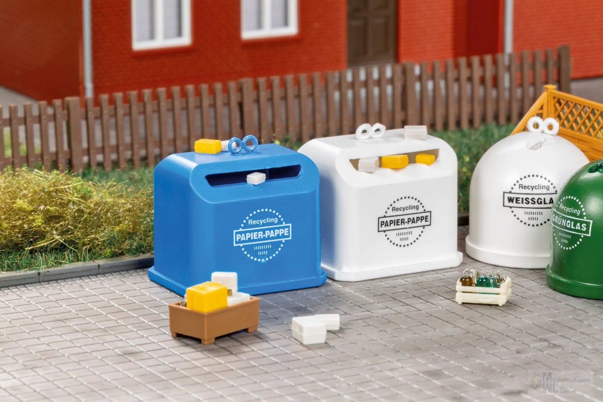 Auhagen 11479 - Recycling-Container mit Zubehör H0 1:87