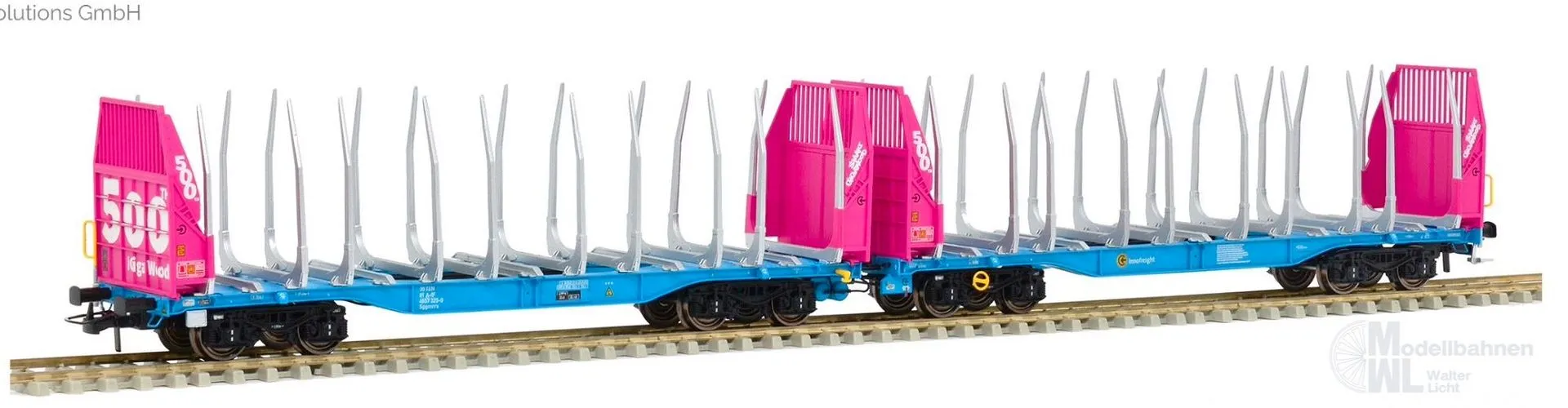 Sudexpress S657325 - Rungenwagen Einheit Innofreight (AT) Ep.VI Smart GigaWood pink H0/GL