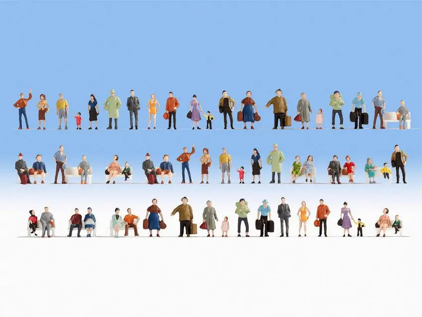 Noch 38401 - Mega-Spar-Set Figuren 60 Figuren, ohne Bänke N 1:160