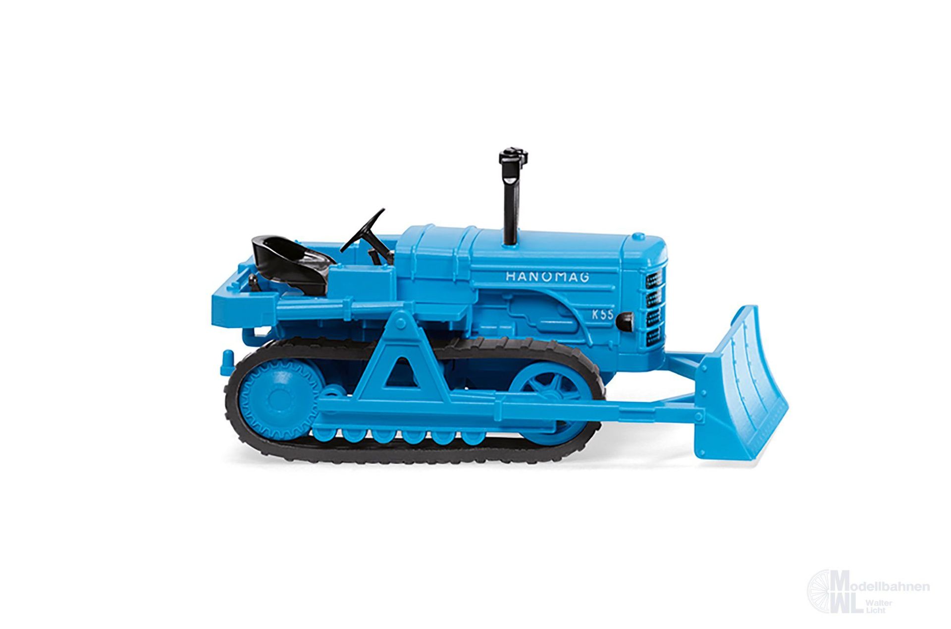 Wiking 084436 - Hanomag K55 Raupenschlepper mit Räumschild hellblau H0 1:87