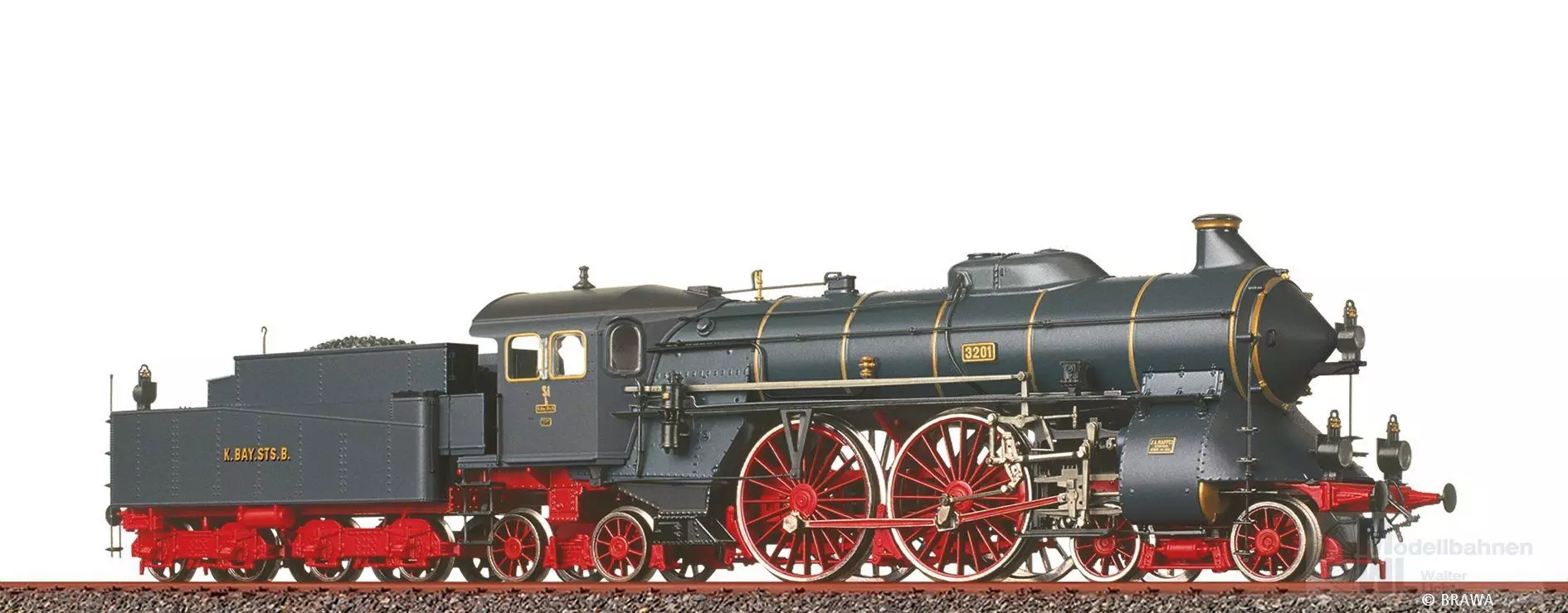 Brawa 70019 - Dampflok S 2/6 K.Bay.Sts.B. Ep. I H0/WS Digital Sound
