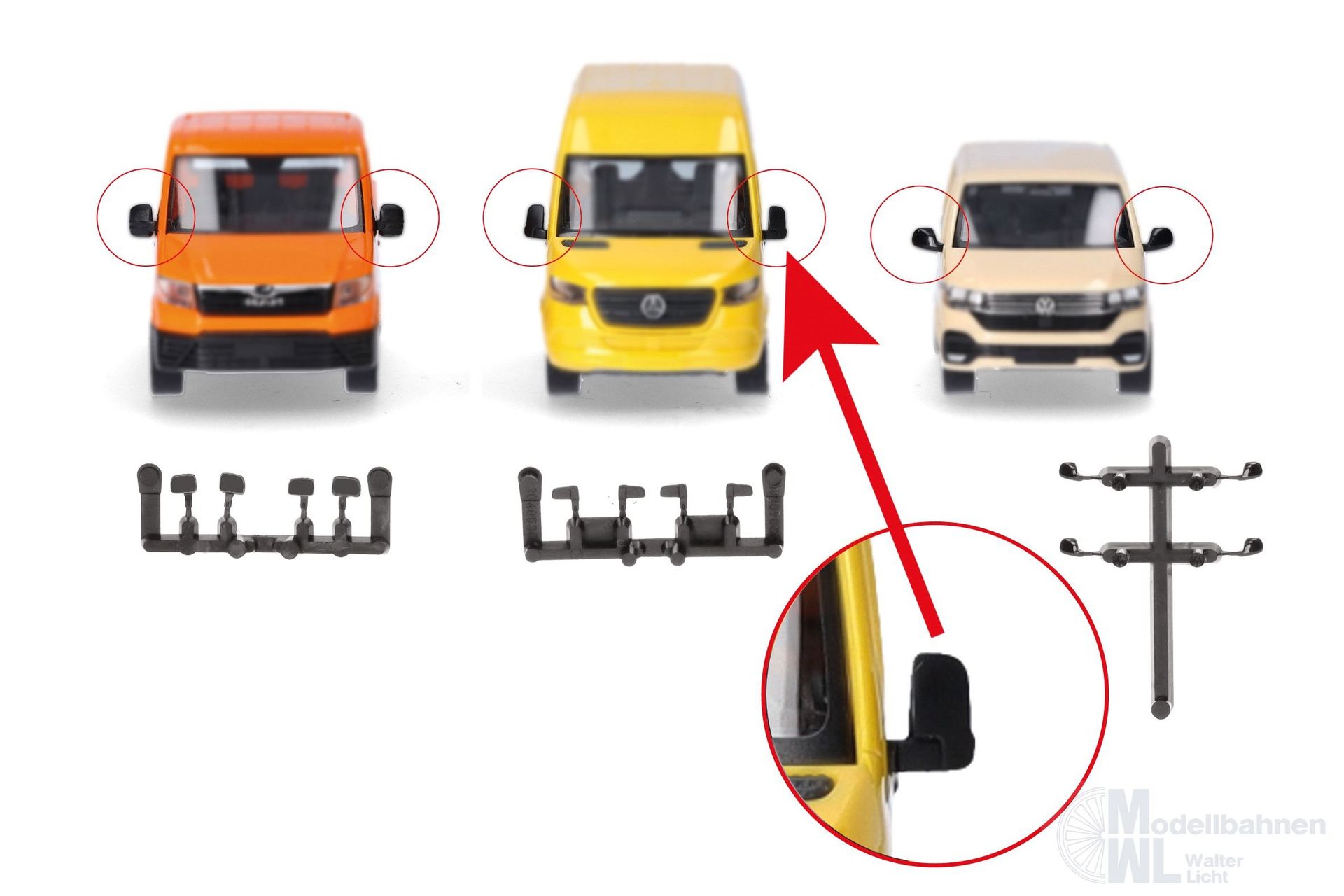 Herpa 054508 - Zubehör Spiegel-Set Transporte H0 1:87 Herpa 054508 - Zubehör Spiegel-Set Transporte H0 1:87
