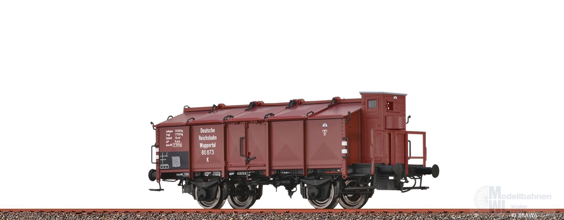 Brawa 50777 - Klappdeckelwagen DRG Ep.II Typ K H0/GL Brawa 50777 - Klappdeckelwagen DRG Ep.II Typ K H0/GL