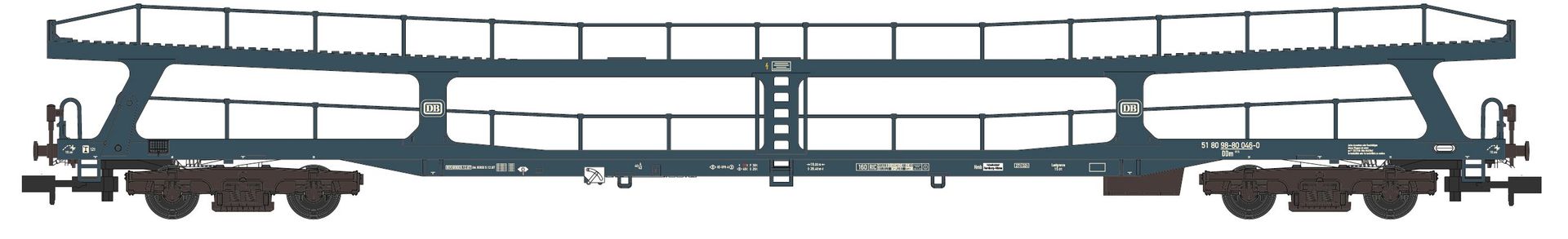 Hobbytrain 24601 - Autotransportwagen Set DB Ep.IV DDm915 fernblau 2.tlg. N 1:160