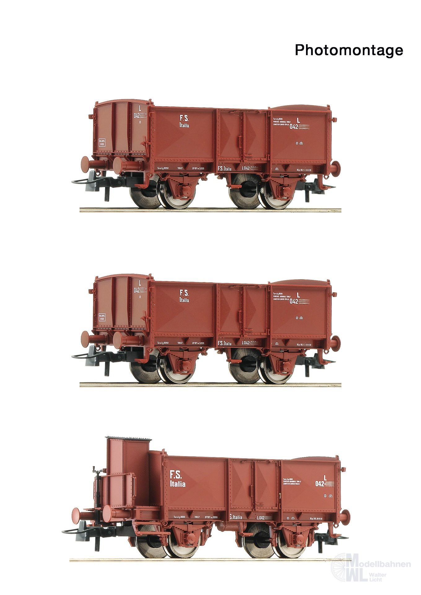 Roco 6600088 - Güterwagen Set FS Ep.II/III 3.tlg. H0/GL Roco 6600088 - Güterwagen Set FS Ep.II/III 3.tlg. H0/GL