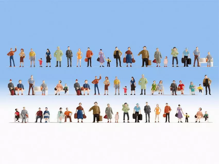 Noch 18402 - Mega-Spar-Set Sitzende 60 Figuren, ohne Bänke H0 1:87