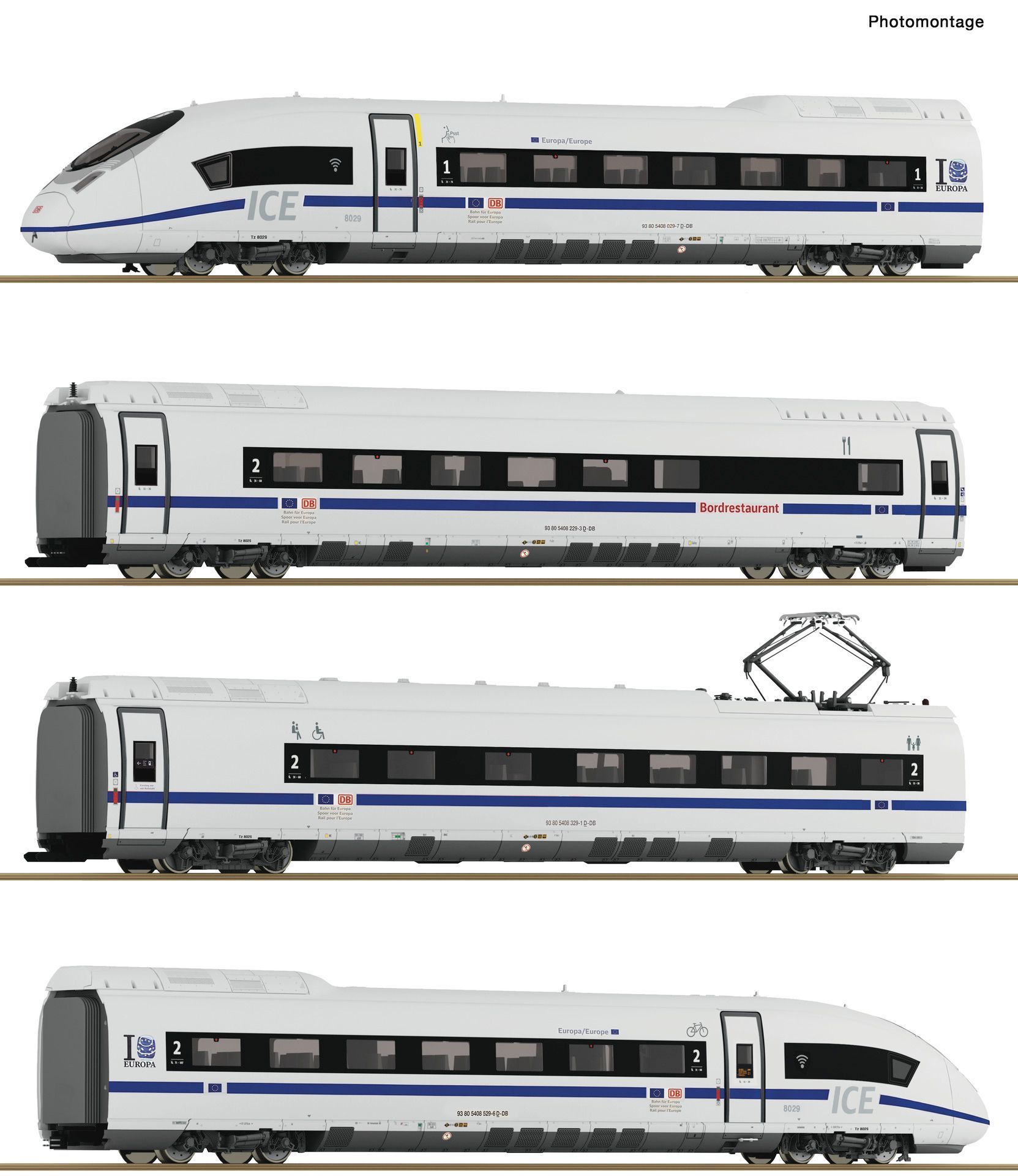 Roco 7710027 - E-Triebzug ICE3neo DB Ep.VI 4-tlg. Europa H0/GL SOUND+Innenbel.