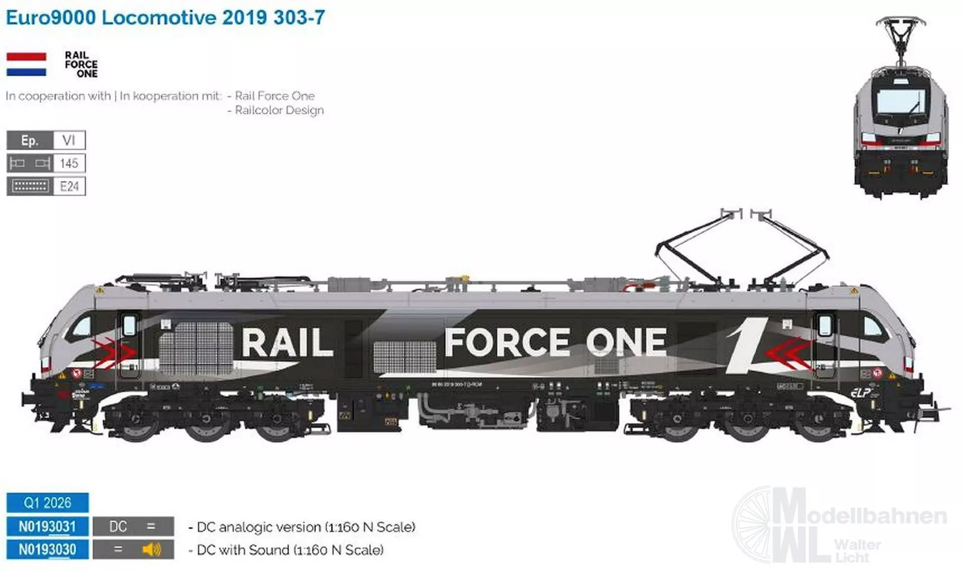 Sudexpress N0193031 - E-Lok BR 2019 / Euro 9000 RFO Ep.VI N 1:160
