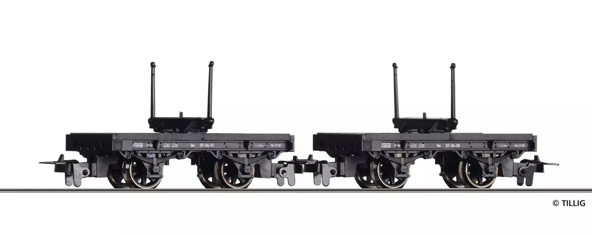 Tillig 05995 - Drehschemelwagenpaar DR Ep.III H0e