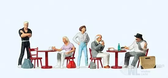 Preiser 10349 - Studenten mit Künstler im Str H0 1:87