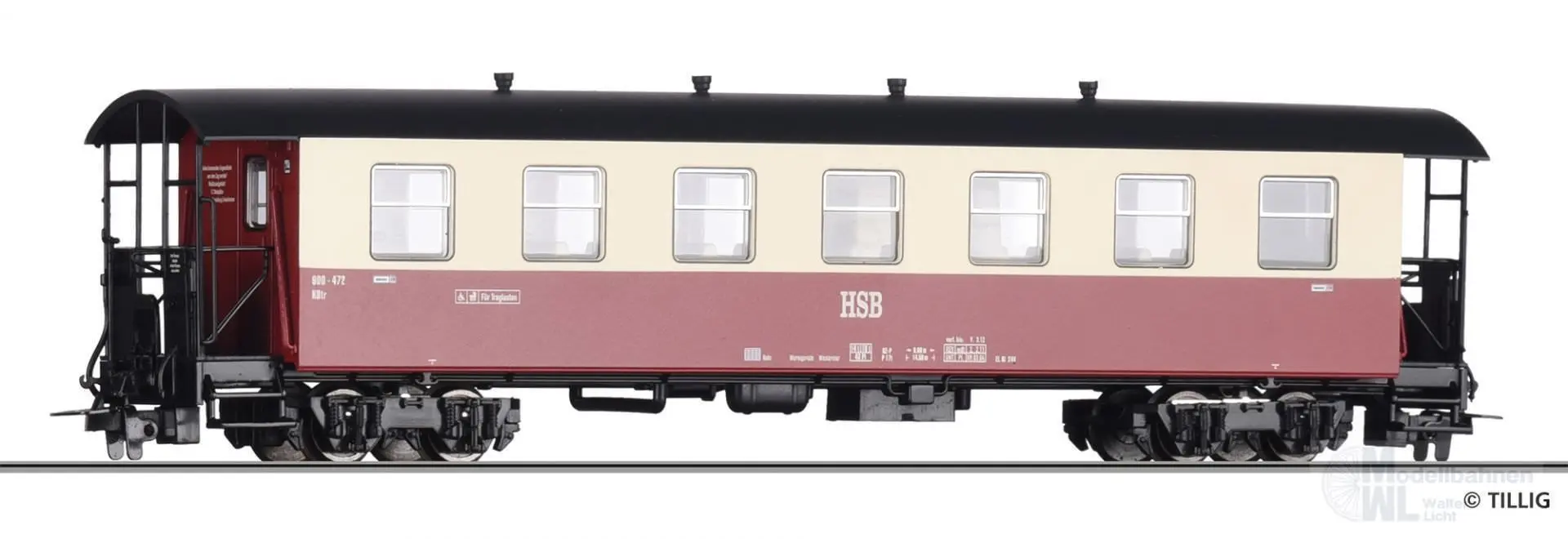Tillig 13921 - Personenwagen HSB Ep.V/VI KBtr mit Traglasten H0m