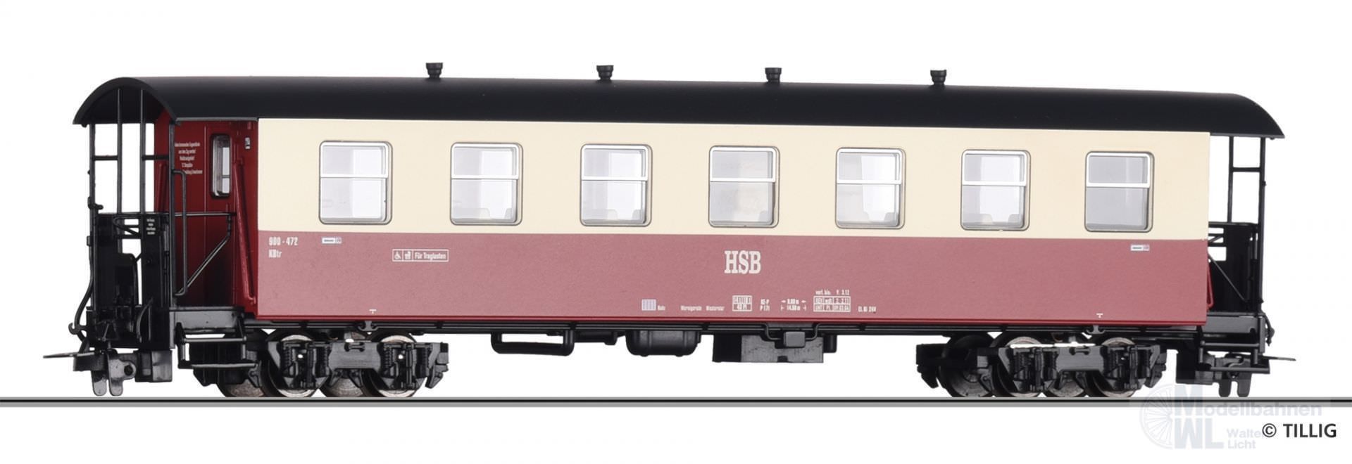 Tillig 13921 - Personenwagen HSB Ep.V/VI KBtr mit Traglasten H0m
