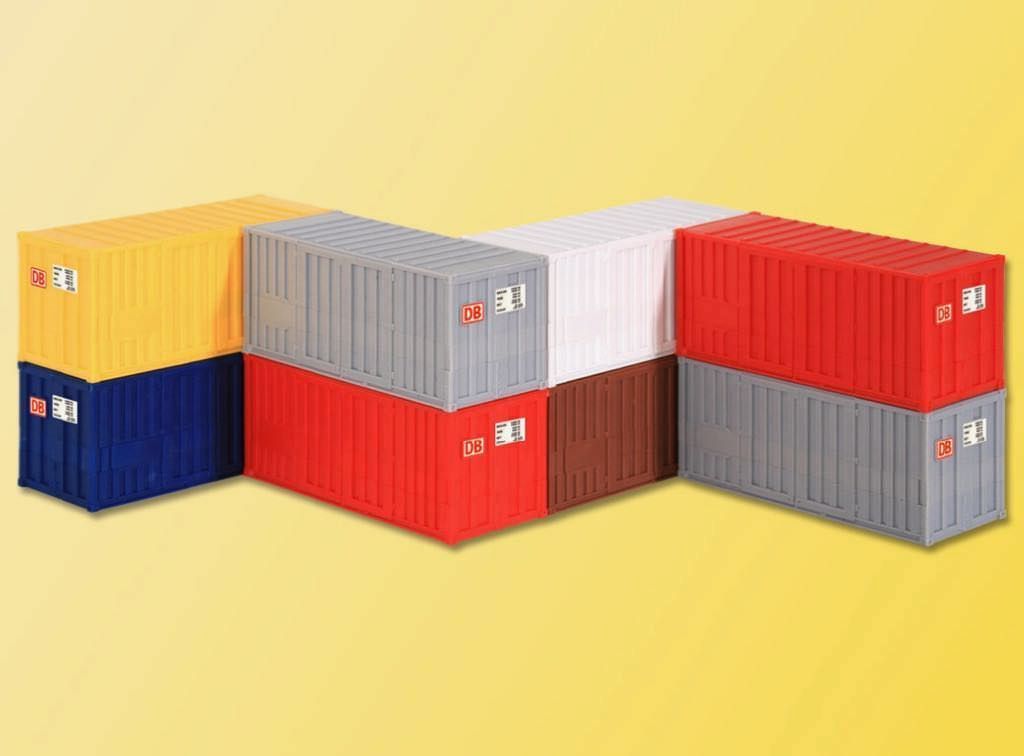 Kibri 10924 - 20-Fuss-Container 6 Stück H0 1:87