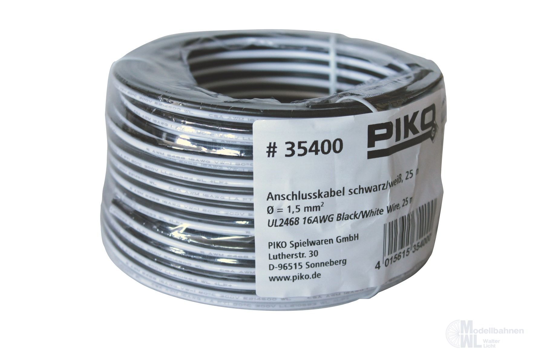 Piko 35400 - G-Anschlusskabel schwarz/schwarzweiß 25m