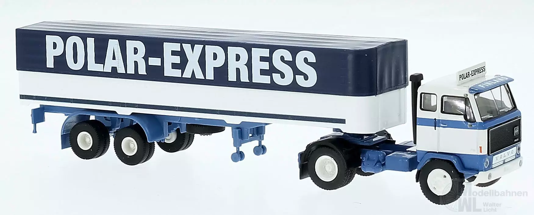 Brekina 85671 - Volvo F89 Pritsche/Plane-Sattelzug Polar-Express H0 1:87