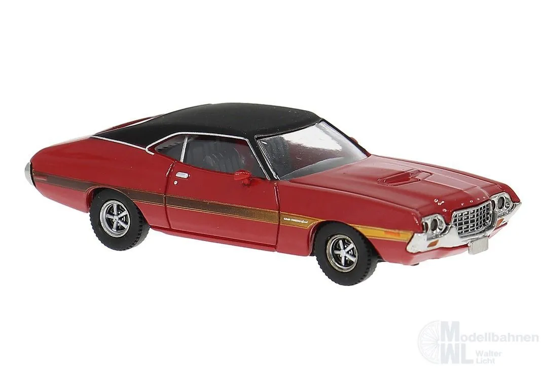 Brekina 18326 - Ford Gran Torino Sport 1969 rot/schwarz H0 1:87
