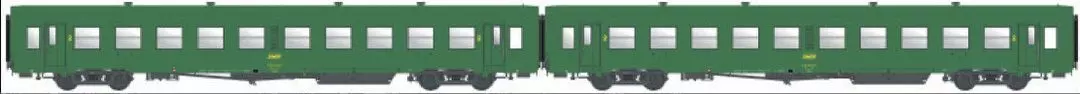 LS Models MW40032 - Personenwagen Set SNCF Ep.IVa USI B10t U61 2.Kl. 2.tlg. H0/GL