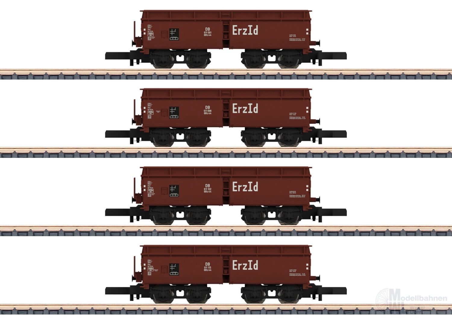 Märklin 82710 - Selbstentladewagen Set DB Ep.III 4.tlg. Z 1:220