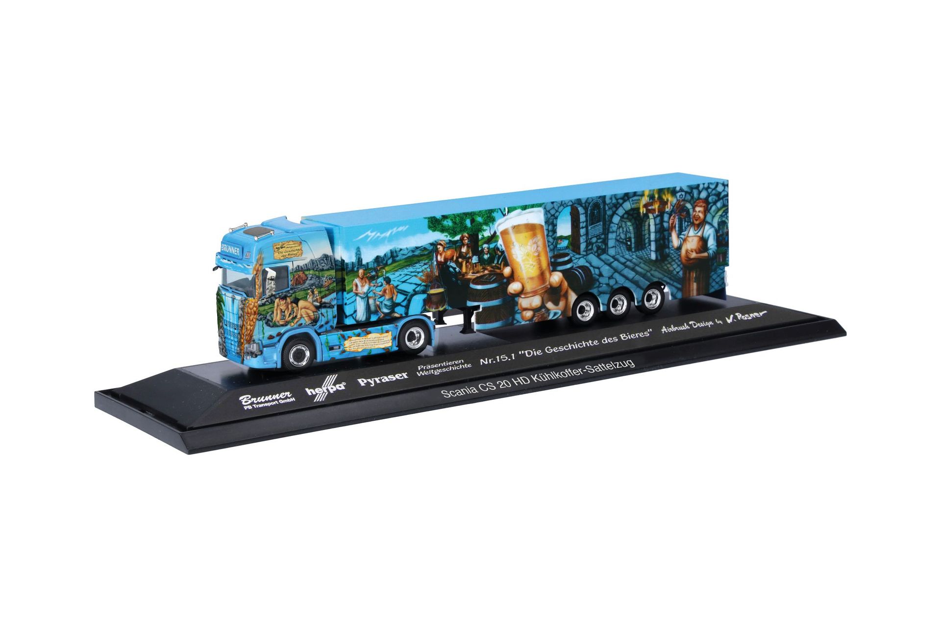 Herpa 122368 - Scania CS 20 Hochdach Kühlkoffer-Sattelzug Herpa Weltgeschichte H0 1:87