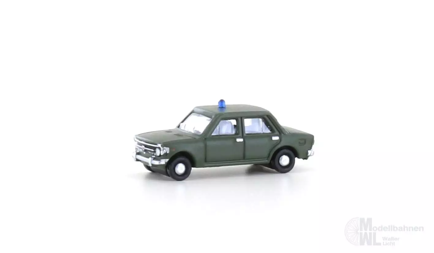 Lemke Minis 61518 - Fiat 128 Militär olivgrün Blaulicht N 1:160