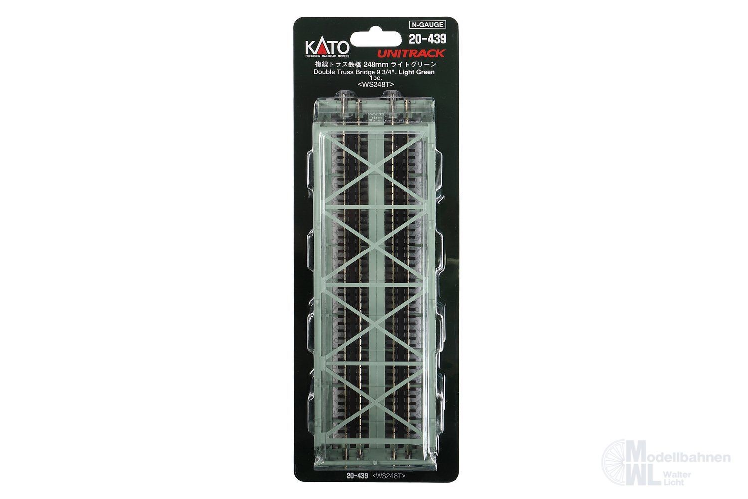 Kato 20-439 - Kastenbrücke doppelgleisig gerade 248mm Hellgrün N 1:160 Kato 20-439 - Kastenbrücke doppelgleisig gerade 248mm Hellgrün N 1:160