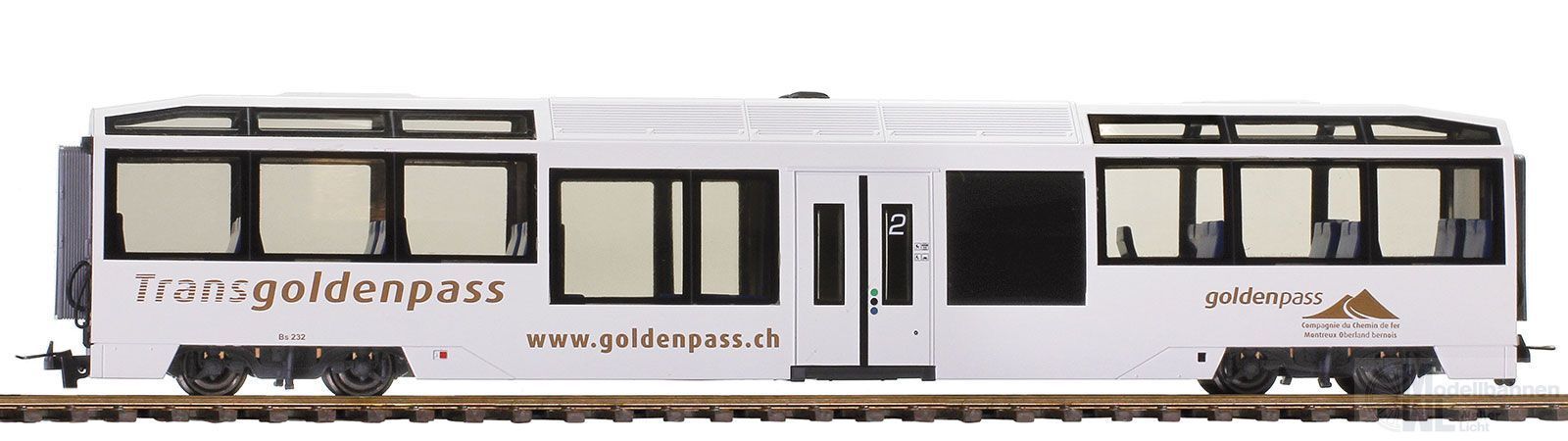 Bemo 3599302 - Niederflurwagen MOB Ep.VI Bs 232 Transgoldenpass/Goldenpass H0/WS Bemo 3599302 - Niederflurwagen MOB Ep.VI Bs 232 Transgoldenpass/Goldenpass H0/WS