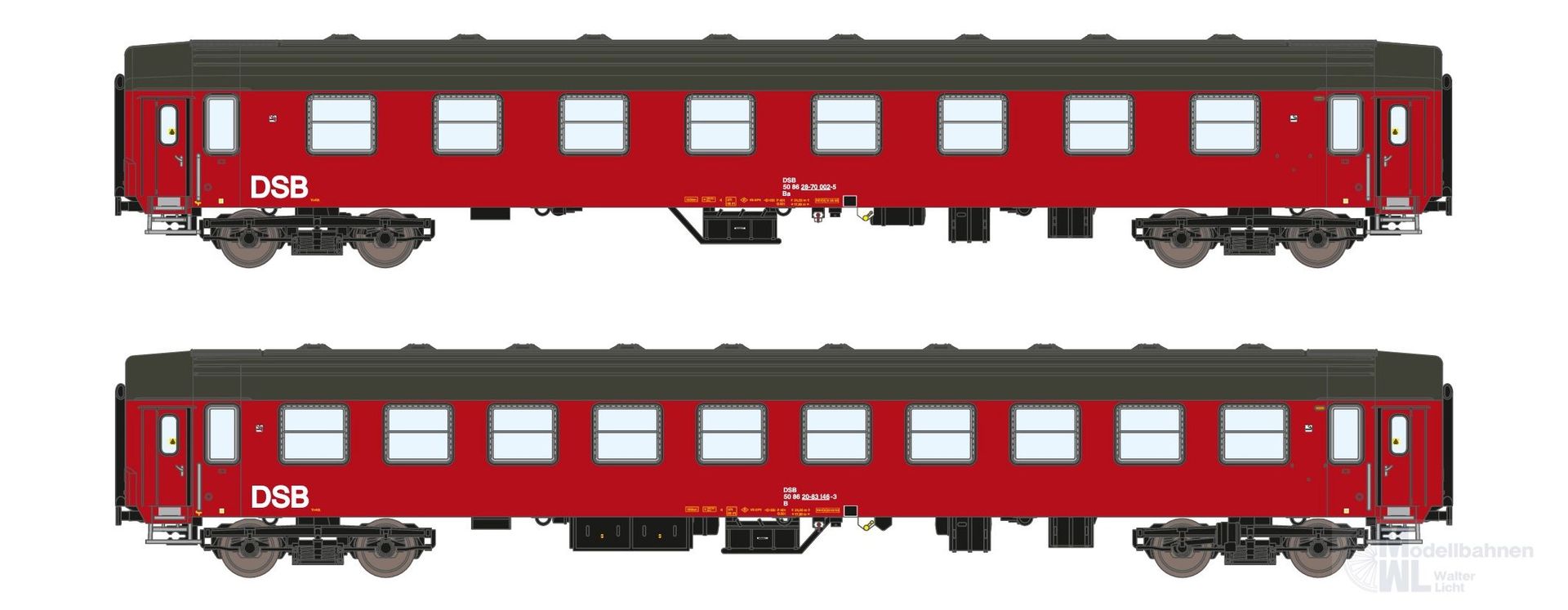 ASM 25102 - Personenwagen Set DSB Ep.IV UIC-Y B 2.tlg. N 1:160