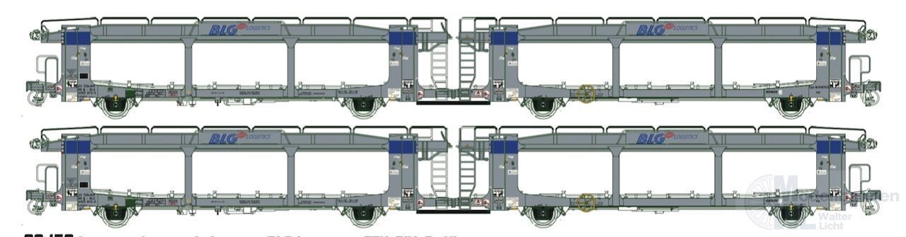 LS Models 32153 - Autotransportwagen Set BLG Logistics TEN-RIV Ep.VI 2.tlg. H0/GL