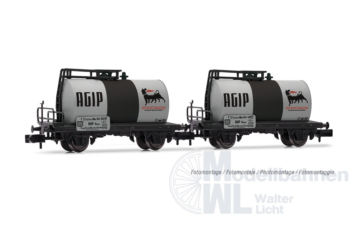 Arnold 6700 - Kesselwagen Set FS Ep.III 2.tlg. Agip N 1:160