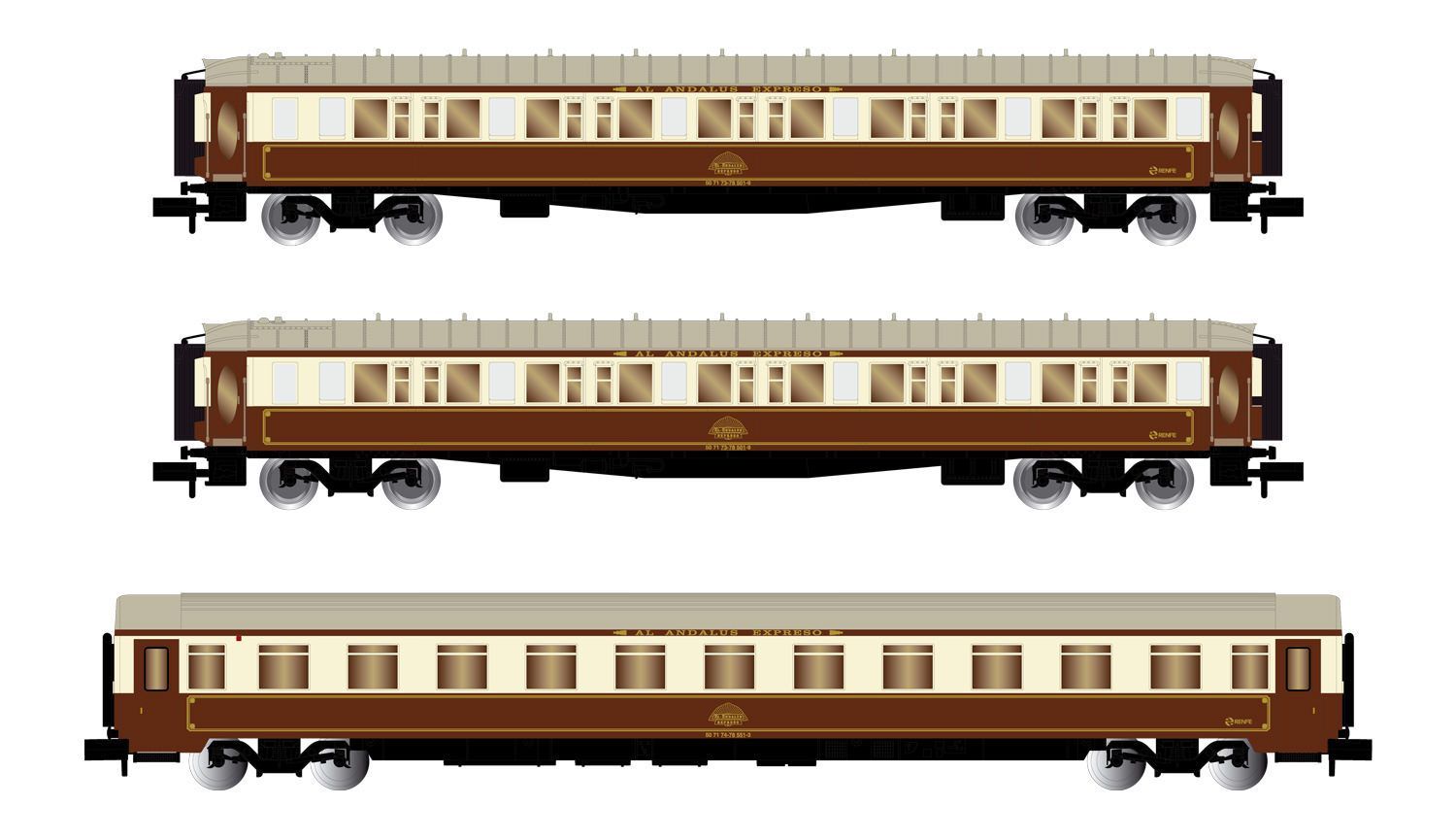 Arnold 4397 - Personenwagen Set RENFE Ep.IV 3.tlg. N 1:160