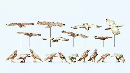 Preiser 63335 - Raben, Elstern. Bausatz Spur 1