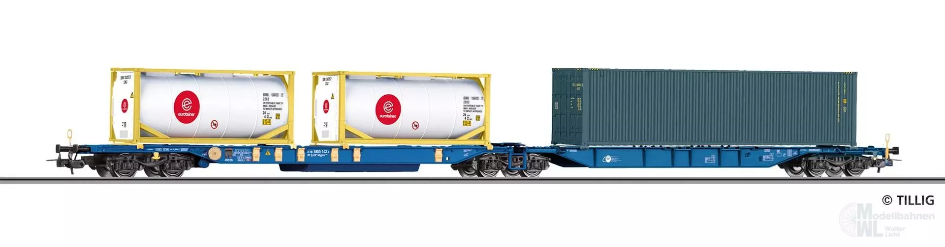 Tillig 77082 - Containertragwagen EGP Ep.VI Sdggmts 744 H0/GL