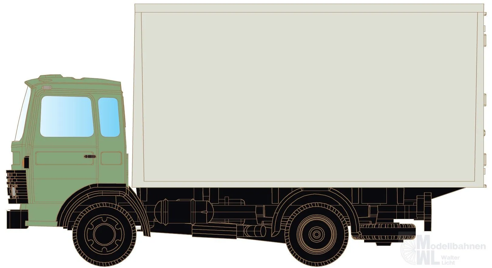 Lemke Minis 4802 - Magirus MK 130M8 mit Koffer neutral N 1:160