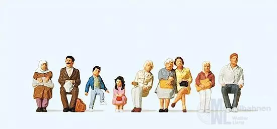 Preiser 10385 - Sitzende Fahrgäste für Bus und Bahn H0 1:87