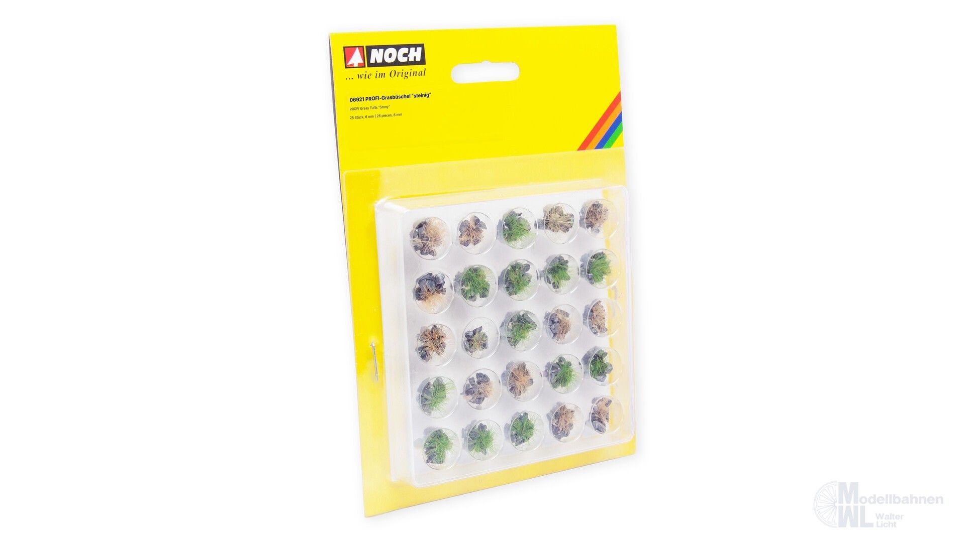 Noch 06921 - PROFI-Grasbüschel steinig grün beige mit Steinen grau 25 St.6 mm G/1/0/H0/TT/N/Z Noch 06921 - PROFI-Grasbüschel steinig grün beige mit Steinen grau 25 St.6 mm G/1/0/H0/TT/N/Z