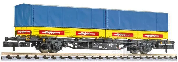 Liliput 265224 - Containertragwagen DB Ep.IV Lgjs 571.1 Wechselpritschen MOLL N 1:160