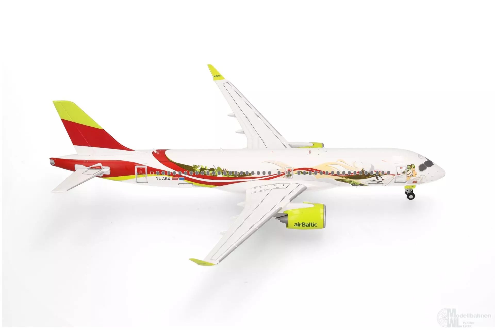 Herpa 573535 - Airbus A220-300 airBaltic 50th A220 1:200